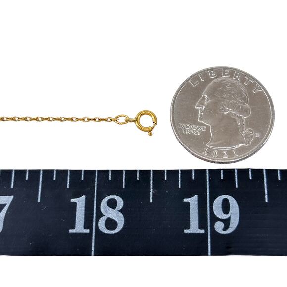 1/20 12K Yellow Gold Filled 1.0mm Rope Chain Necklace 18.5" - Picture 3 of 4